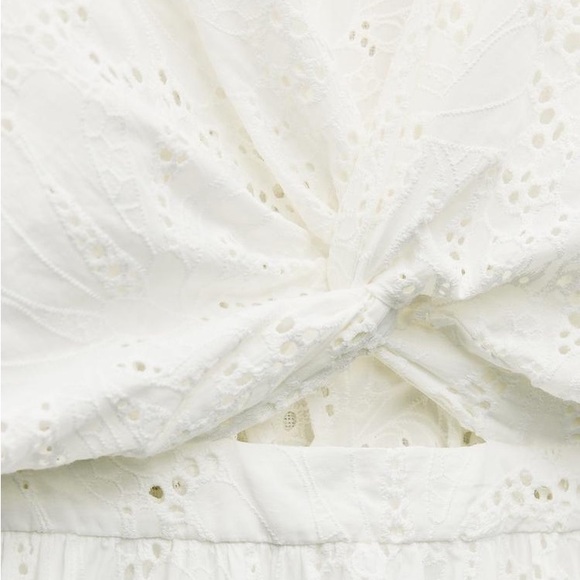 Zara White Eyelet Dress, size M - Picture 6 of 10